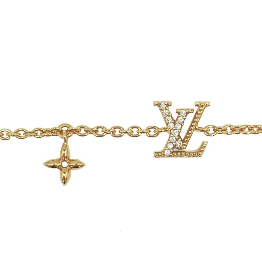 LOUIS VUITTON BRACELET ICONIC FLOWER CHARM FLOWER CHAIN: Louis Vuitton Bracelet Iconic flower charm Flower Chain Brand: LOUIS VUITTON Type/Style: Bracelet Material: None, Color: Gold Size: Approx. 15~19 cm (Size adjustable) Accessories: None Acc