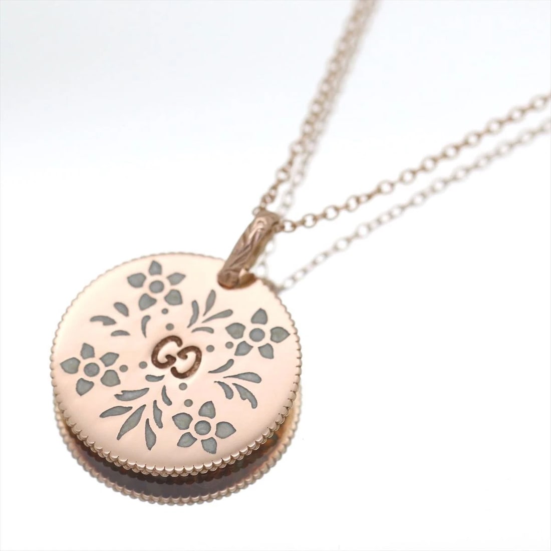 GUCCI NECKLACE FOR WOMEN ICON BLOOM FLOWER PINK GOLD K18PG: Gucci Necklace for Women Icon Bloom Flower Pink Gold K18PG Brand: Gucci Type/Style: Necklace Material: K18PG white shell, Color: PG Size: Chain: 45cm to 50cm (with adjuster) Top: 20.5mm Accessories: