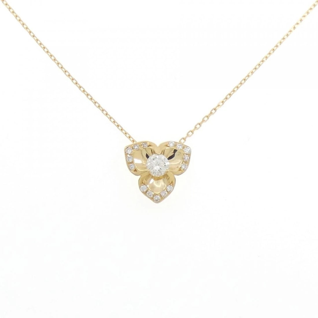 K18YG DIAMOND NECKLACE: K18YG Diamond Necklace Brand: Unbranded Type/Style: Diamond Necklace Material: 18K Yellow Gold, Color: Yellow Gold Size: Actual Size Pendant length approx. x width approx.: 10.7mmx11.2mm Chain