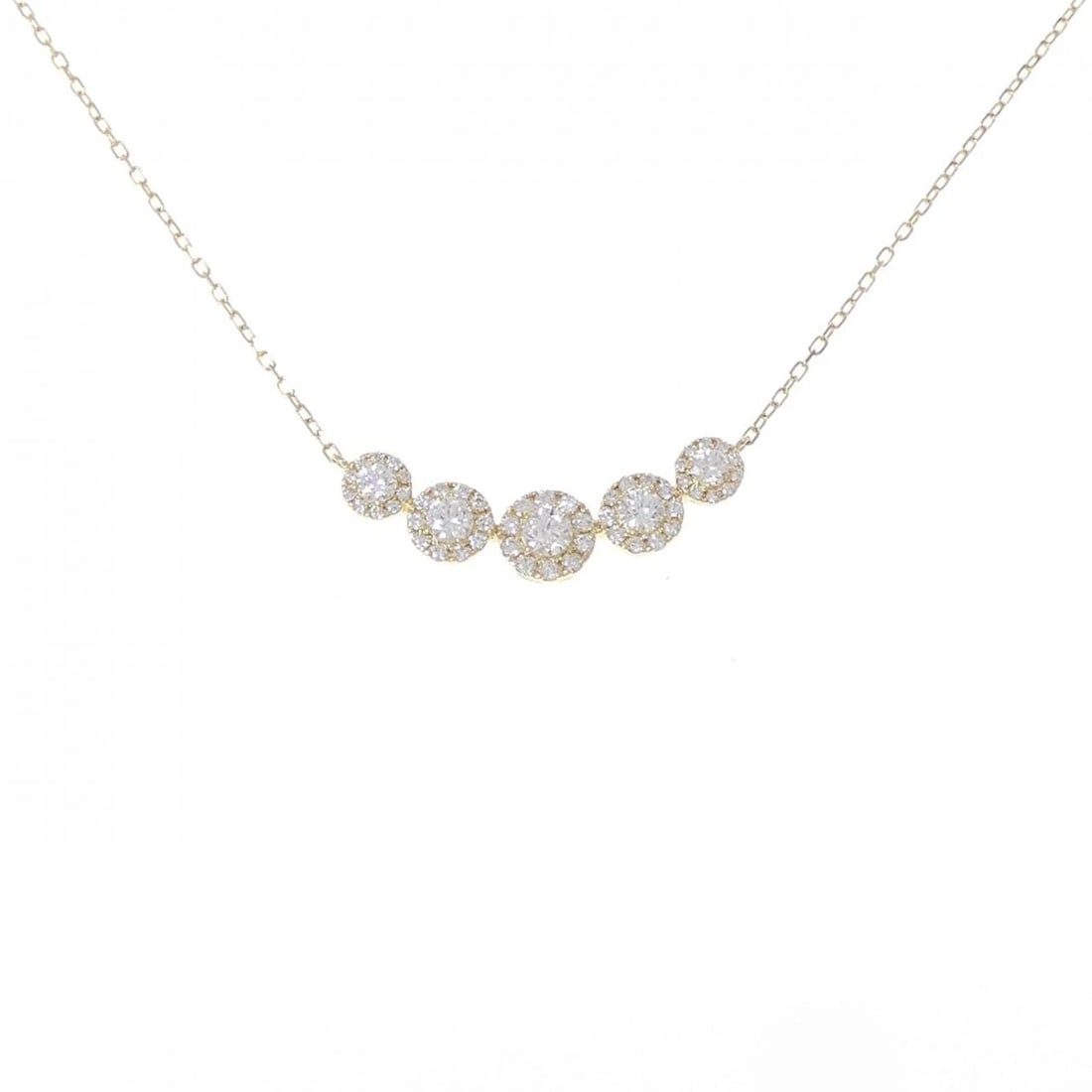 K18YG DIAMOND NECKLACE: K18YG Diamond Necklace Brand: Unbranded Type/Style: Diamond Necklace Material: 18K Yellow Gold, Color: Yellow Gold Size: Actual Size Pendant length approx. x width approx.: 5.7mmx24.1mm Chain maximum