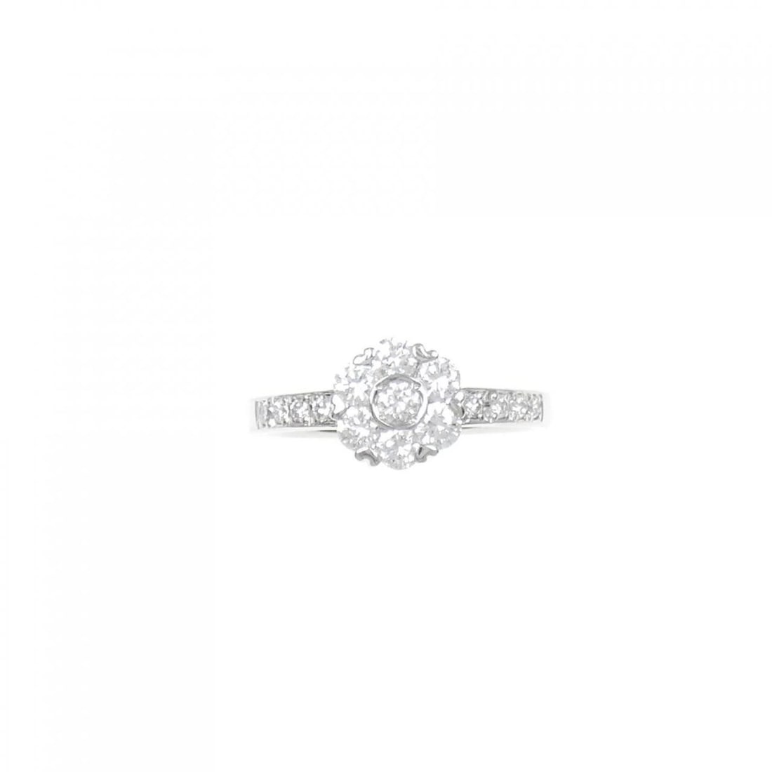 PT900 FLOWER DIAMOND RING: PT900 Flower Diamond Ring Brand: Unbranded Type/Style: Diamond ring Material: PT900, Main Stone/Creation Natural Color: silver Size: US 5 3/4 Accessories: None Accessories Notice: When purchasing