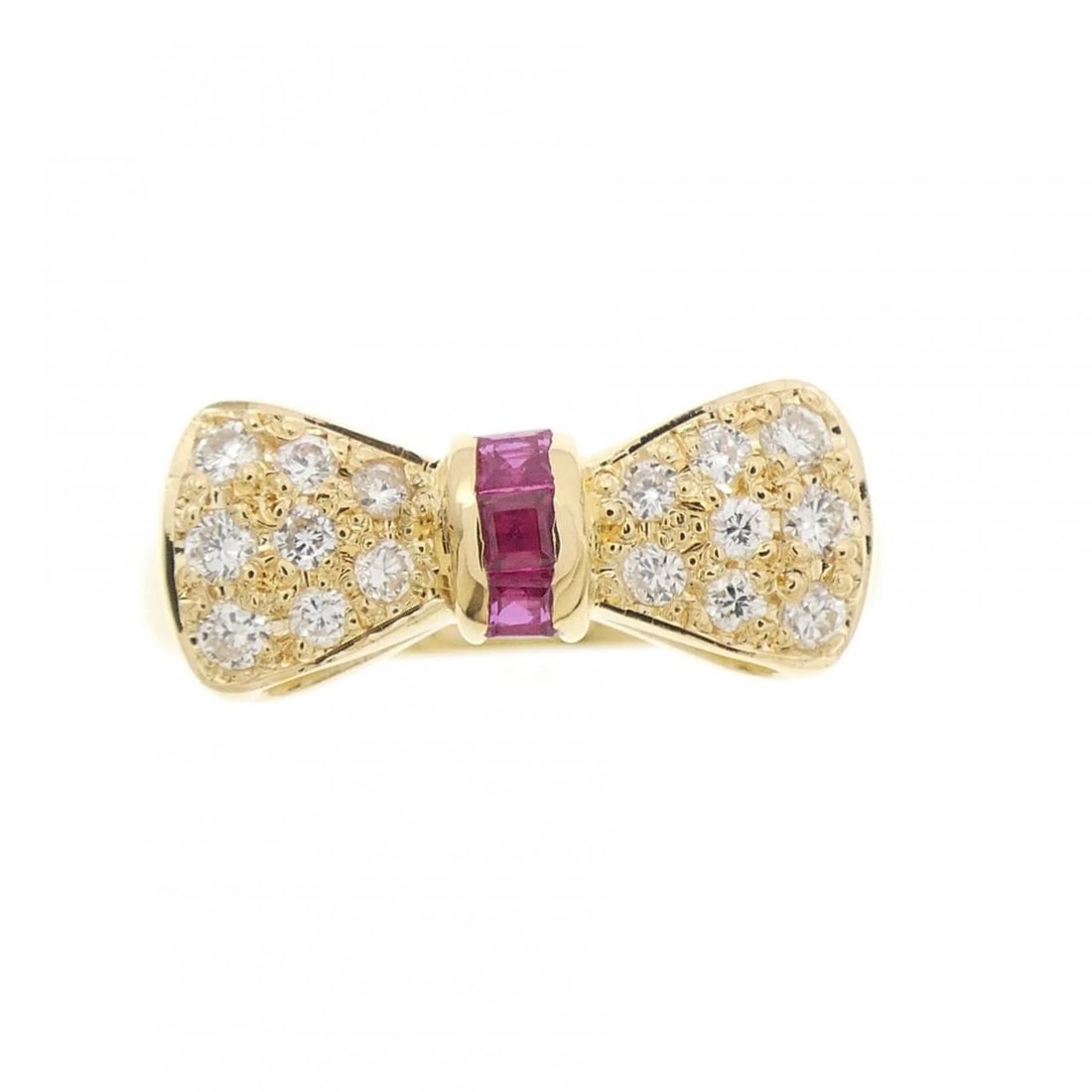 K18YG RIBBON RUBY RING - 2