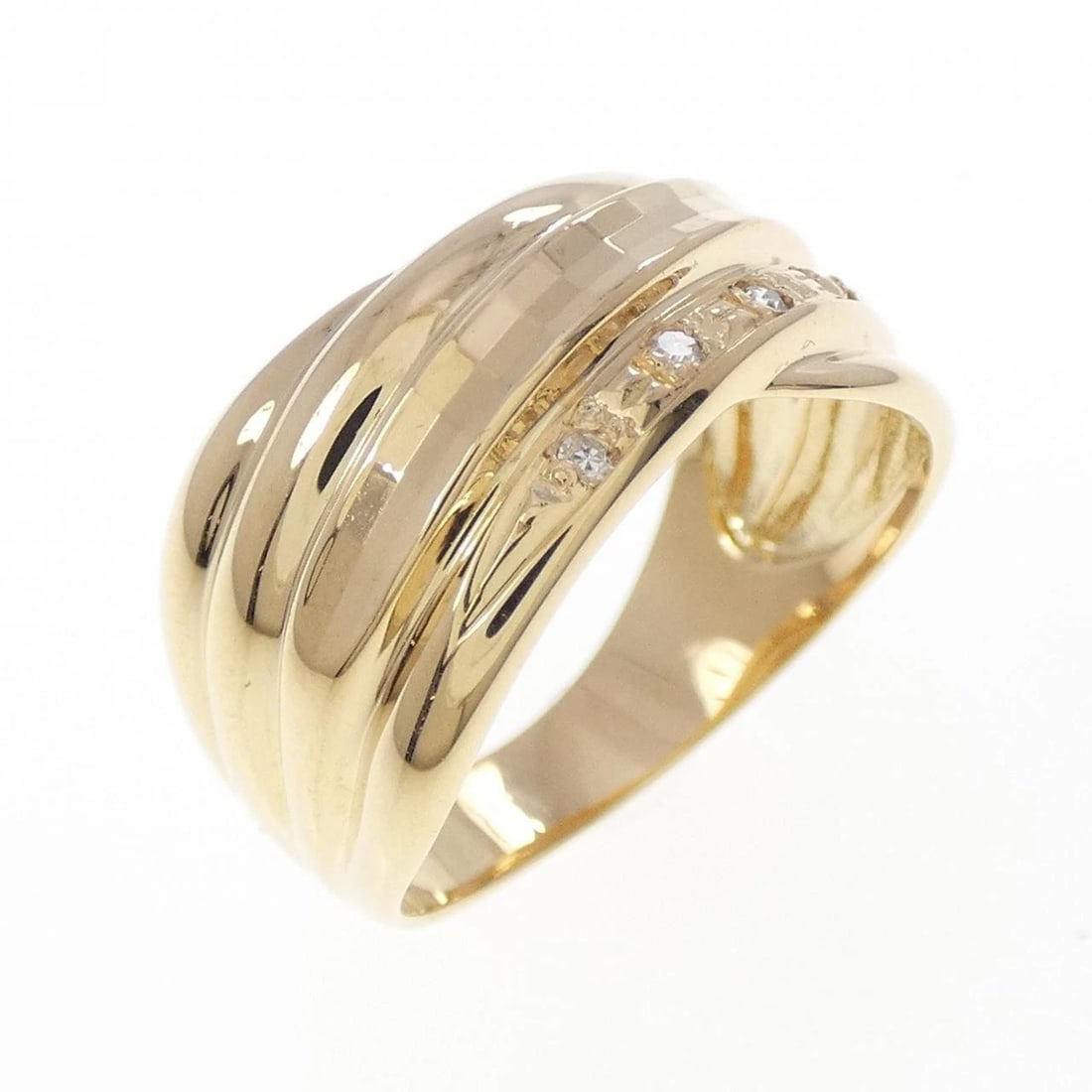 K18YG DIAMOND RING: K18YG Diamond Ring Brand: Unbranded Type/Style: Diamond Ring Material: K18YG, Color: YG Size: US 5 1/4 Accessories: None Accessories Notice: When purchasing pre-owned goods, please refer to the