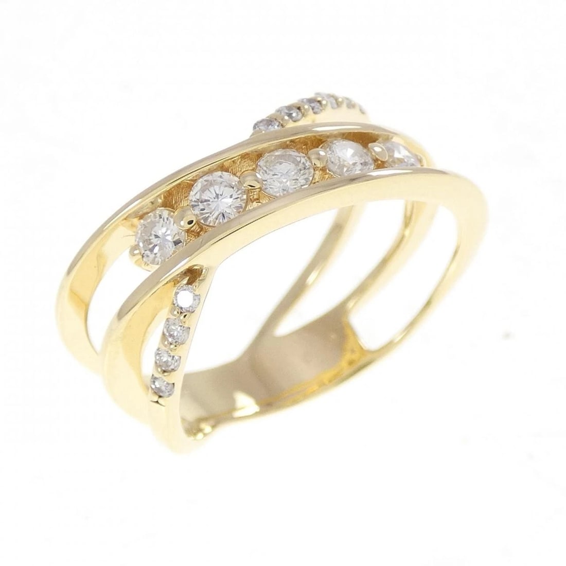 K18YG DIAMOND RING: K18YG Diamond Ring Brand: Unbranded Type/Style: Diamond Ring Material: 18K Yellow Gold, Color: Yellow Gold Size: US 6 Accessories: None Accessories Notice: When purchasing pre-owned goods, please