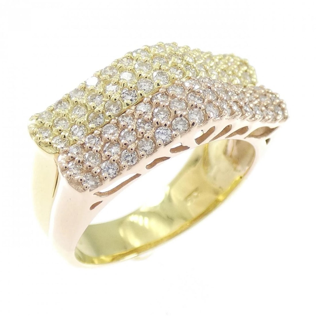 K18YG/K18PG DIAMOND RING: K18YG/K18PG Diamond Ring Brand: Unbranded Type/Style: Diamond Ring Material: 18K Yellow Gold/18K Pink Gold, Main Stone/Creation natural Color: YG,PG Size: US 6 Accessories: None Accessorie