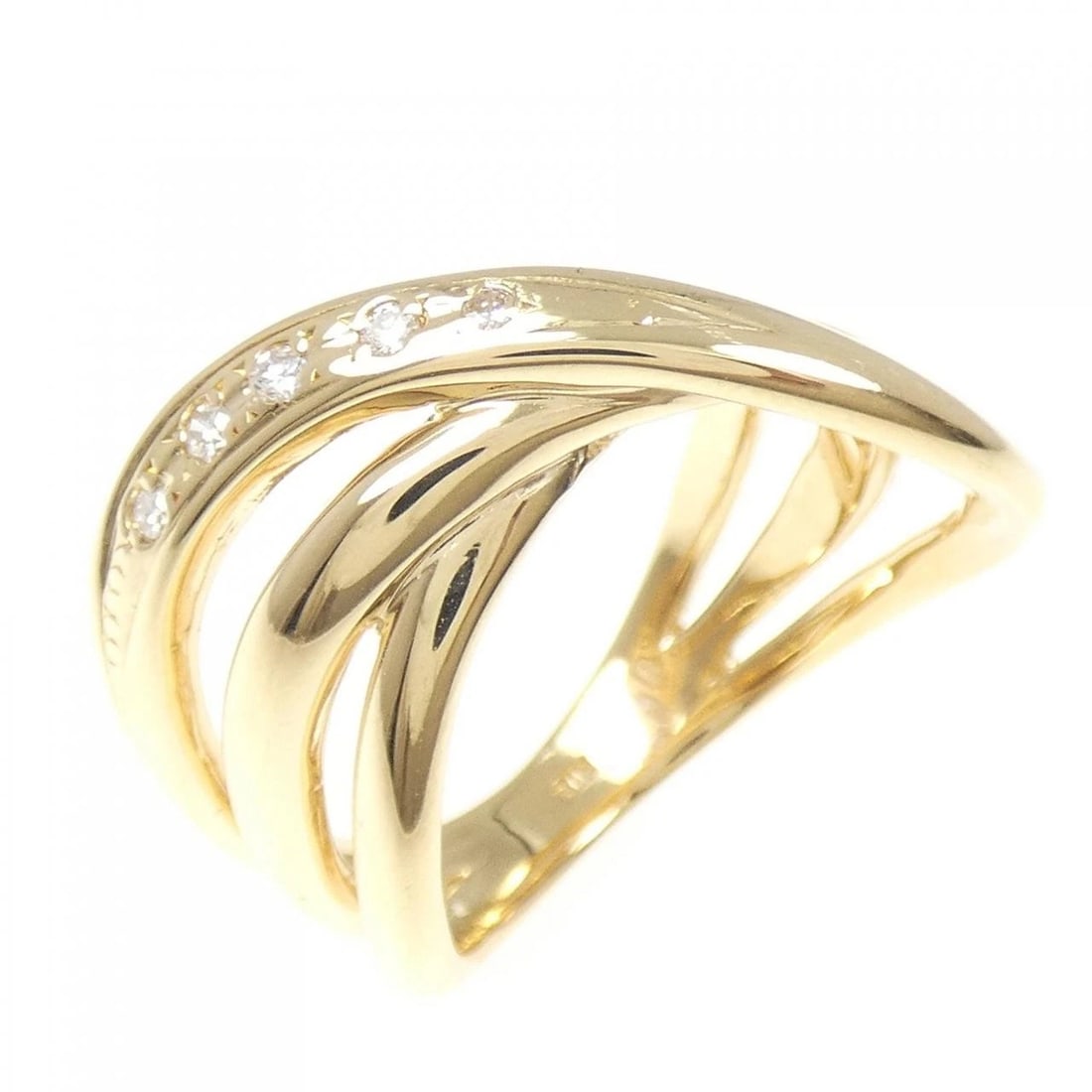 K18YG DIAMOND RING: K18YG Diamond Ring Brand: Unbranded Type/Style: Diamond Ring Material: 18K Yellow Gold, Main Stone/Creation Natural Color: Yellow Gold Size: US 7 Accessories: None Accessories Notice: When purchasing