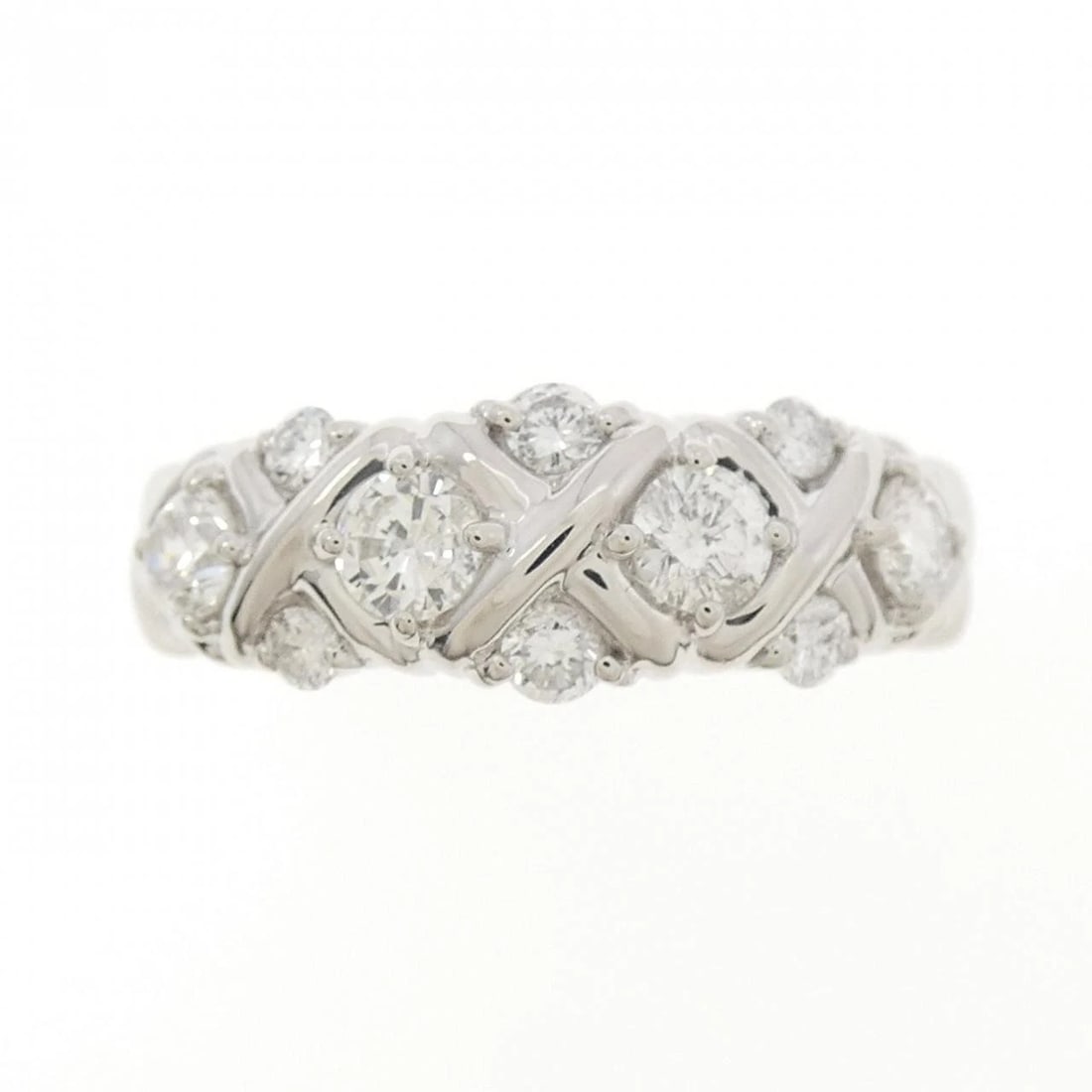 PT900 DIAMOND RING: PT900 Diamond Ring Brand: Unbranded Type/Style: Diamond Ring Material: PT900, Color: Slver Size: US 6 1/4 Accessories: None Accessories Notice: When purchasing pre-owned goods, please refer to the