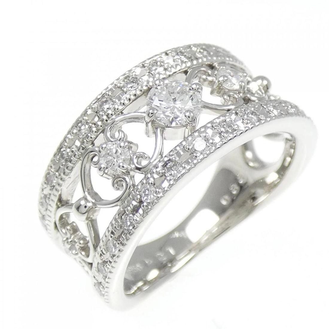 PT950 DIAMOND RING: PT950 Diamond Ring Brand: Unbranded Type/Style: Diamond Ring Material: Platinum950, Color: Platinum Size: US 7 Accessories: None Accessories Notice: When purchasing pre-owned goods, please
