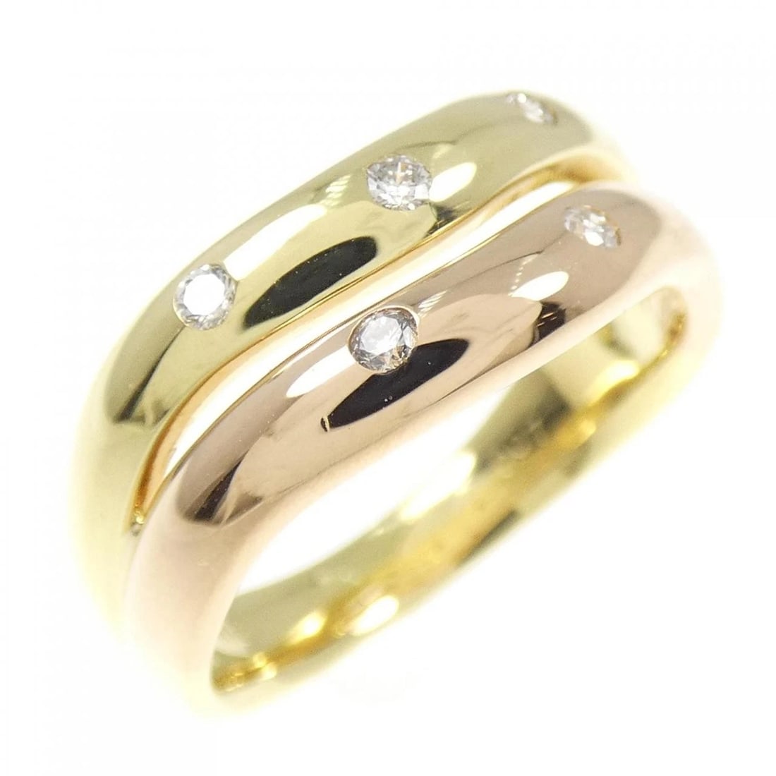 K18YG/K18PG DIAMOND RING: K18YG/K18PG Diamond Ring Brand: Unbranded Type/Style: Diamond Ring Material: K18YG/K18PG, Main Stone/Creation Natural Color: YG,Pg Size: US 3 3/4 Accessories: None Accessories Notice: When purchasing