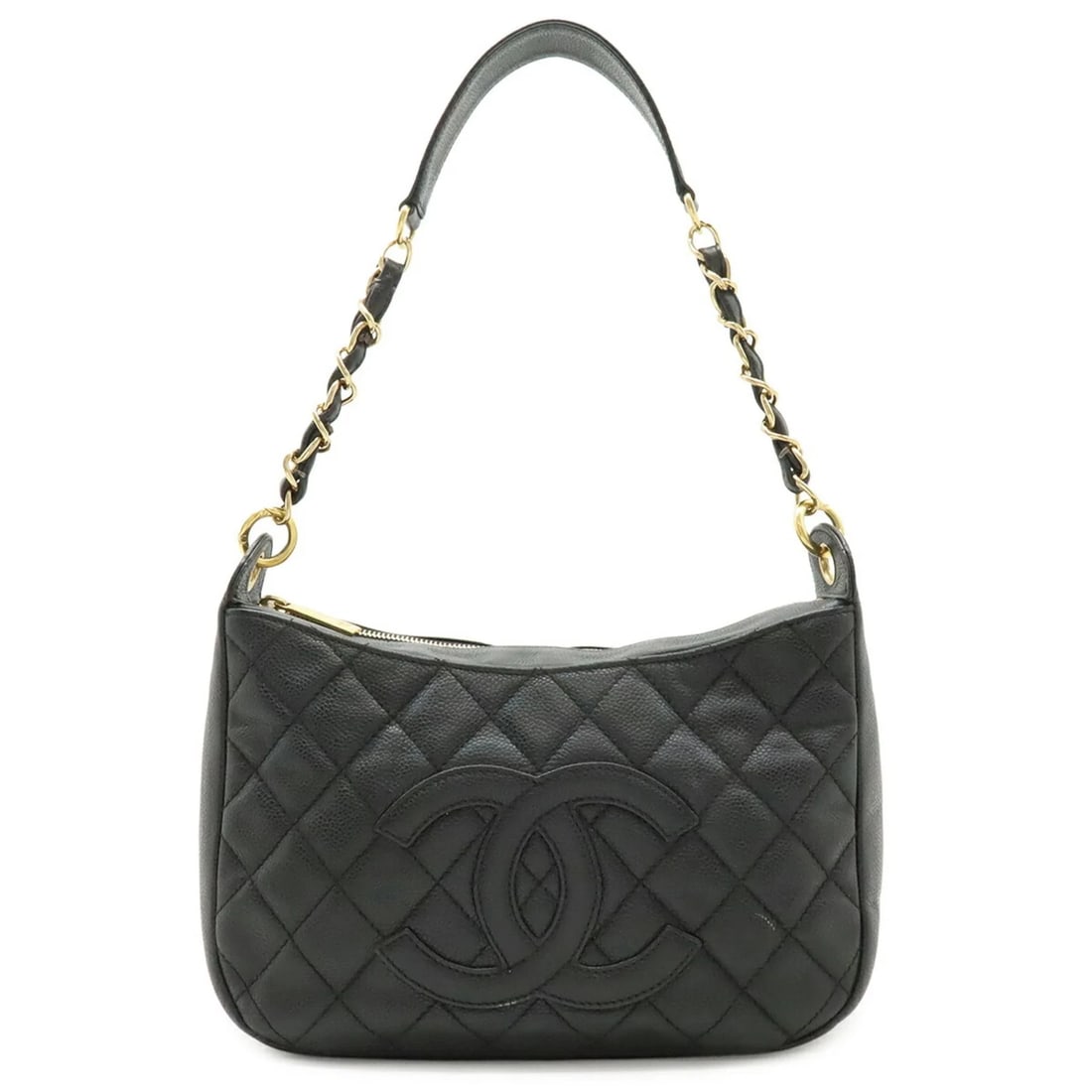 CHANEL MATELASSE CHAIN SHOULDER BAG, CAVIARSKINLEATHER, BLACK: CHANEL Matelasse Chain Shoulder Bag, CaviarSkinLeather, Black Brand: Chanel Type/Style: Shoulder bag Material: Grained Calfskin Color: Black Size: (HxWxD)16.5cm x 27cm x 9cm / 6.49'' x 10.62'' x 3.54'