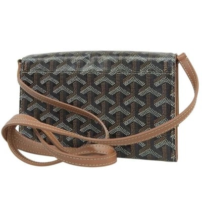 GOYARD VARENNE SHOULDER WALLET BAG BLACK BROWN PVC LEATHER: Goyard Varenne Shoulder Wallet Bag Black Brown PVC Leather Brand: Goyard Type/Style: Shoulder bag Material: PVC,Leather Color: Black,Brown Size: (HxWxD)12cm x 19.5cm x 2.5cm / 4.72'' x 7.67'' x 0.98''