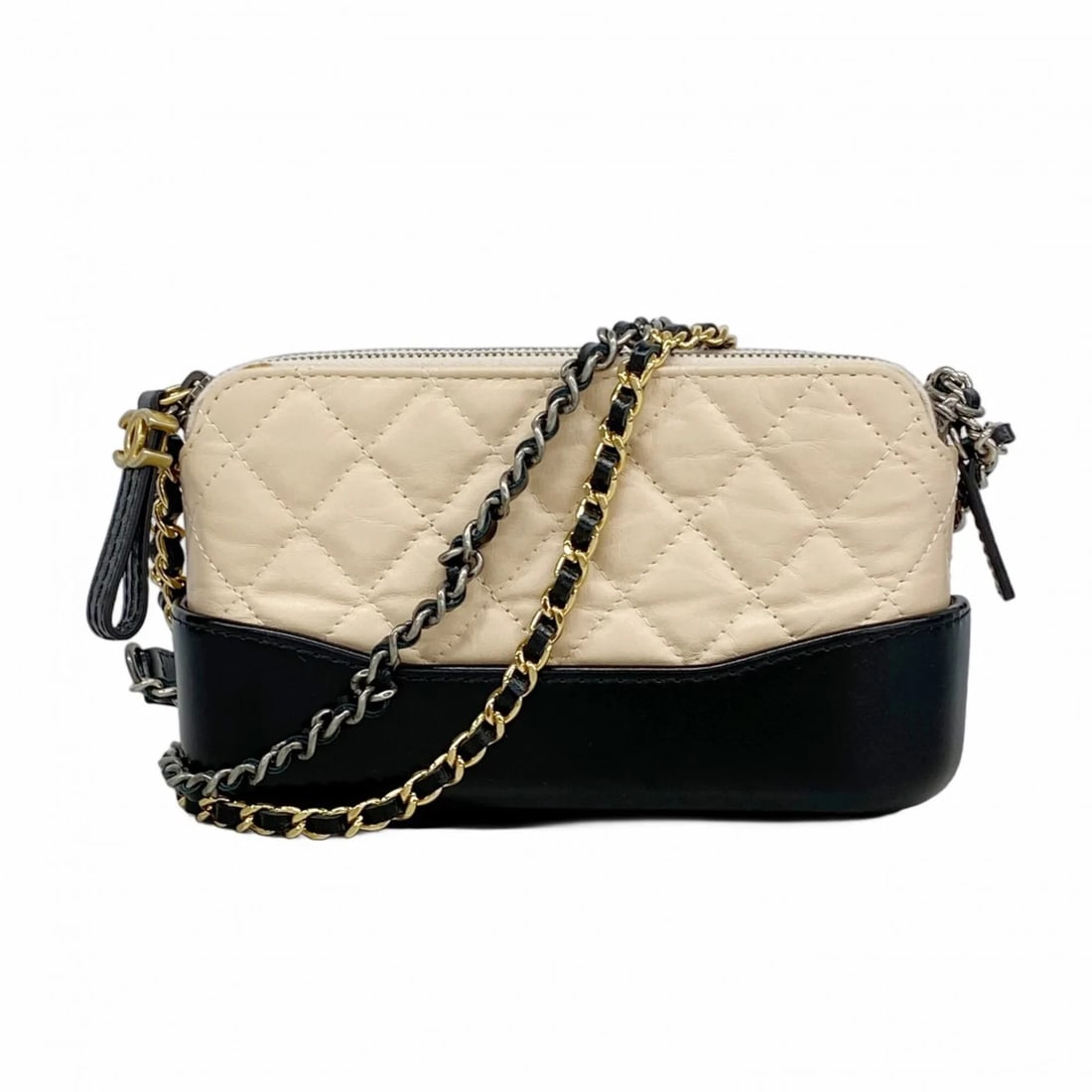 CHANEL SHOULDER BAG, CHAIN SHOULDER, GABRIELLE, LAMBSKIN, BEIGE: Chanel Shoulder Bag, Chain Shoulder, Gabrielle, Lambskin, Beige Brand: Chanel Type/Style: Shoulder bag Material: Leather Color: Beige,Black Size: (HxWxD)11cm x 18.5cm x 5.5cm / 4.33'' x 7.28'' x 2.16'