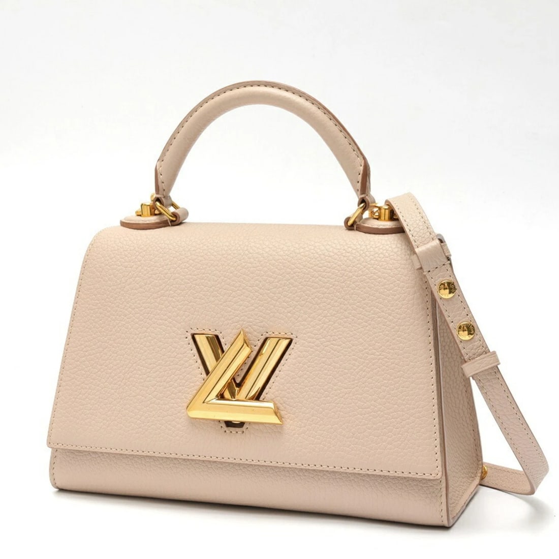 LOUIS VUITTON TWIST ONE-HANDLE BAG PM TAURILLON LEATHER, GREIGE (1 of 4)