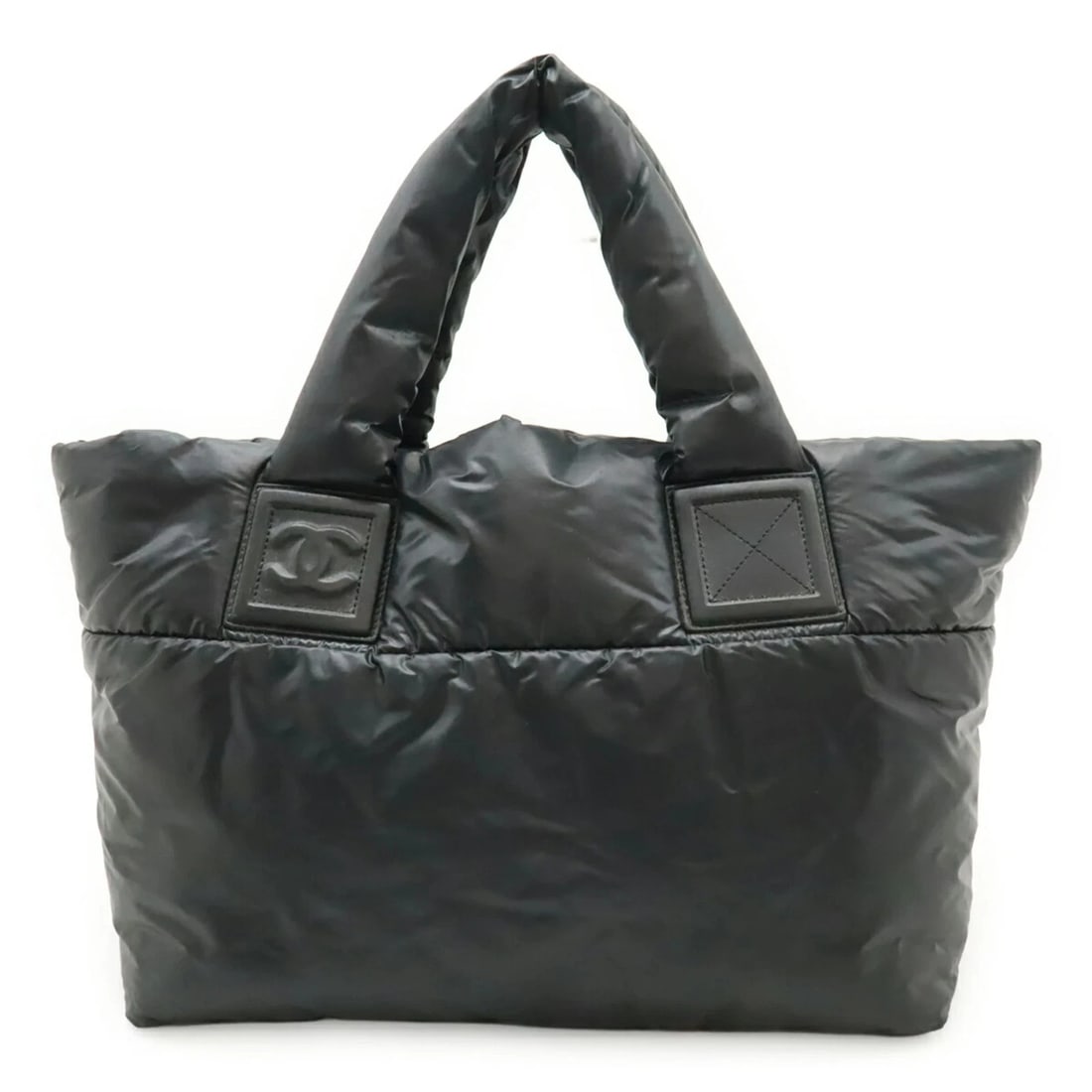 CHANEL COCO COCOON SMALL TOTE BAG, HANDBAG, QUILTED NYLON: CHANEL Coco Cocoon Small Tote Bag, Handbag, Quilted Nylon Brand: Chanel Type/Style: Handbag, Tote bag Material: Nylon,Leather Color: Black Size: (HxWxD)26cm x 43cm x 15.5cm / 10.23'' x 16.92'' x 6.1''