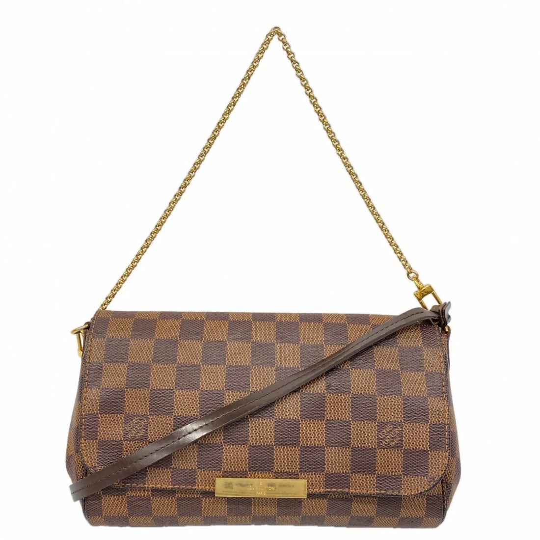 LOUIS VUITTON DAMIER FAVORITE PM HANDBAG EBENE 2-WAY BAG (1 of 4)