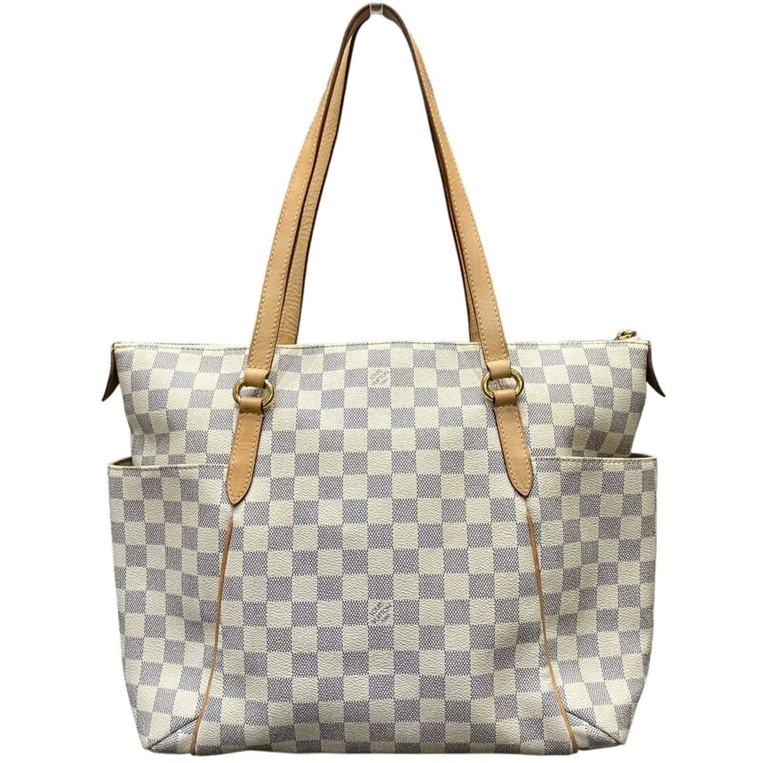 LOUIS VUITTON TOTALLY MM TOTE BAG, DAMIER CANVAS LEATHER: Louis Vuitton Totally MM Tote Bag, Damier Canvas Leather Brand: Louis Vuitton Type/Style: Tote bag Material: Canvas,Leather Color: White Size: (HxWxD)30cm x 32cm x 14cm / 11.81'' x 12.59'' x 5.51''