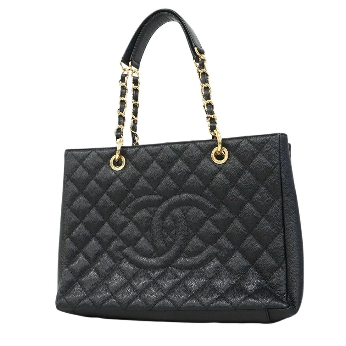 CHANEL TOTE BAG/CHAIN TOTE, MATELASSE CAVIARSKINLEATHER, BLACK: Chanel Tote Bag/Chain Tote, Matelasse CaviarSkinLeather, Black Brand: Chanel Type/Style: Tote bag Material: Grained Calfskin Color: Black Size: (HxWxD)25cm x 34cm x 13cm / 9.84'' x 13.38'' x 5.11''