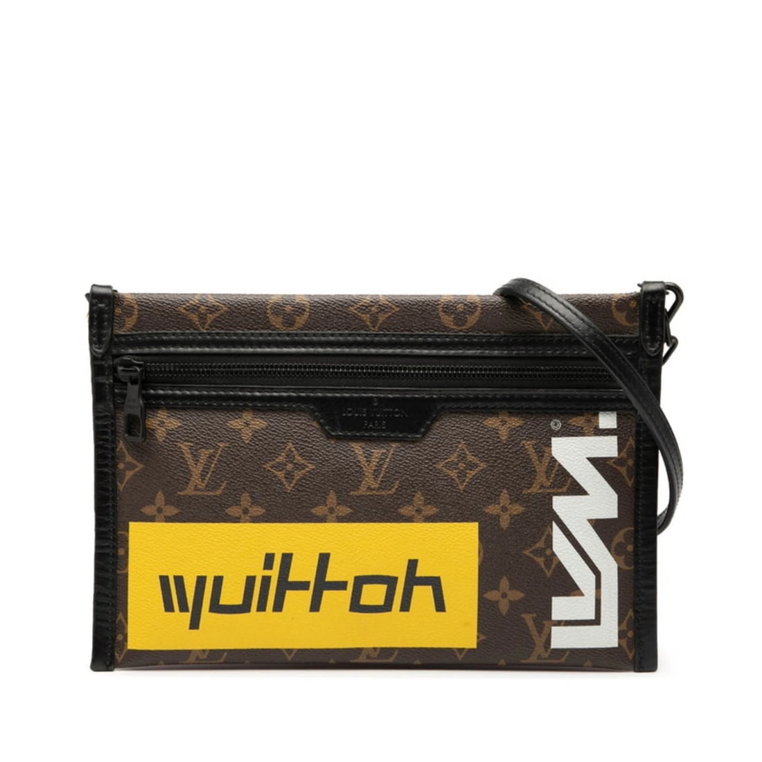 LOUIS VUITTON MONOGRAM FLAT MESSENGER CHAIN SHOULDER BAG: Louis Vuitton Monogram Flat Messenger Chain Shoulder Bag Brand: Louis Vuitton Type/Style: Shoulder bag Material: PVC,Canvas,Leather Color: Brown, Marron, Purple Size: (HxWxD)17.5cm x 27cm x 1cm / 6.88