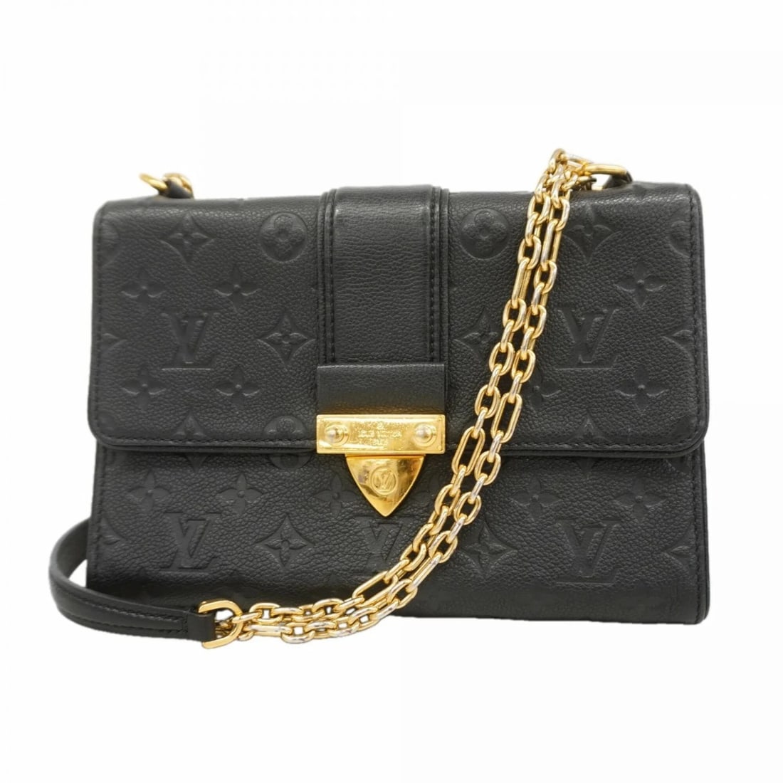 LOUIS VUITTON MONOGRAM EMPREINTE SAINT-SULPICE PM SHOULDER BAG: Louis Vuitton Monogram Empreinte Saint-Sulpice PM Shoulder Bag Brand: Louis Vuitton Type/Style: Shoulder bag Material: None Color: Noir Size: (HxWxD)18cm x 25cm x 8.5cm / 7.08'' x 9.84'' x 3.34''