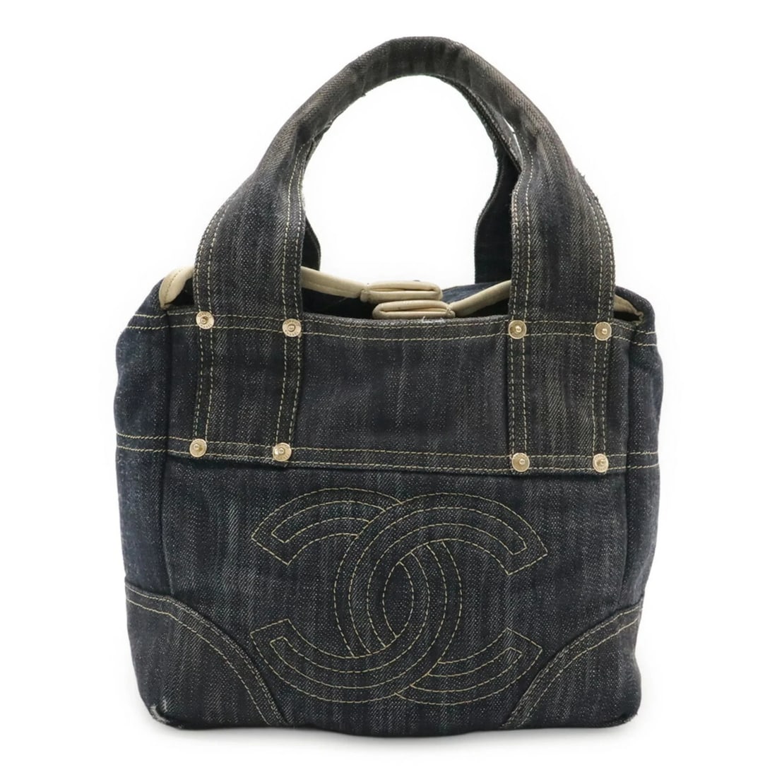 CHANEL SPARKLING DENIM COCO MARK TOTE BAG HANDBAG BLUE: CHANEL Sparkling Denim Coco Mark Tote Bag Handbag Blue Brand: Chanel Type/Style: Handbag, Tote bag Material: Denim Color: Blue Size: (HxWxD)20cm x 22cm x 16cm / 7.87'' x 8.66'' x 6.29'' Accessorie