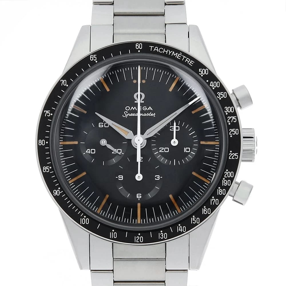 OMEGA SPEEDMASTER WATCH: OMEGA Speedmaster Watch Brand: OMEGA Type/Style: Wrist watch Material: Band Material Stainless Steel, Case Material Stainless Steel Color: Dial Color Black Size: Case:W40mm Circumference of Wrist:20cm