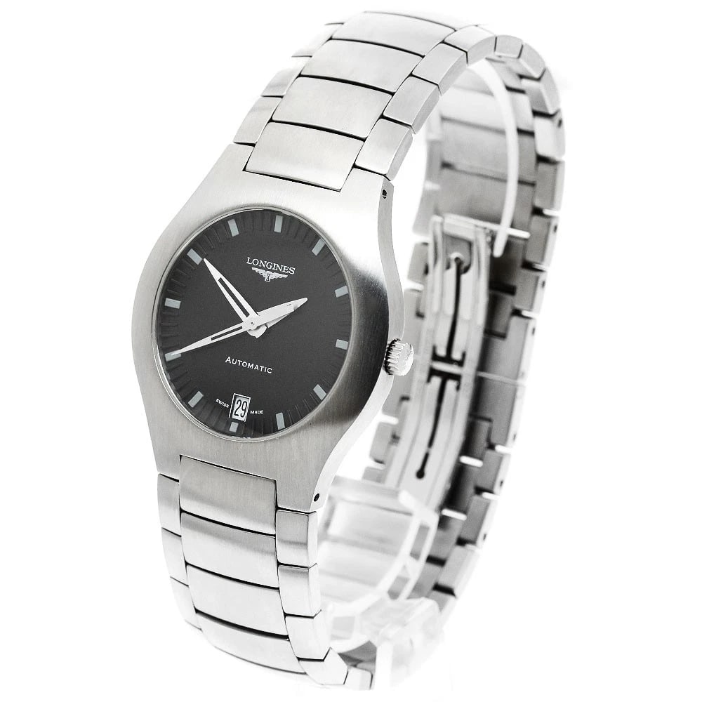 LONGINES OPPOSITION DATE BLACK AUTOMATIC WATCH - 2