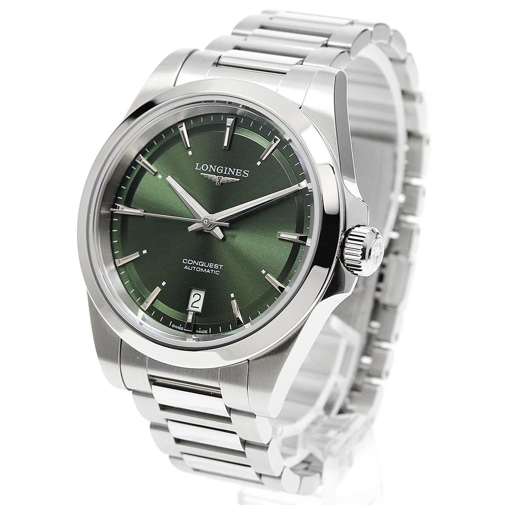 LONGINES CONQUEST DATE GREEN AUTOMATIC WATCH - 2