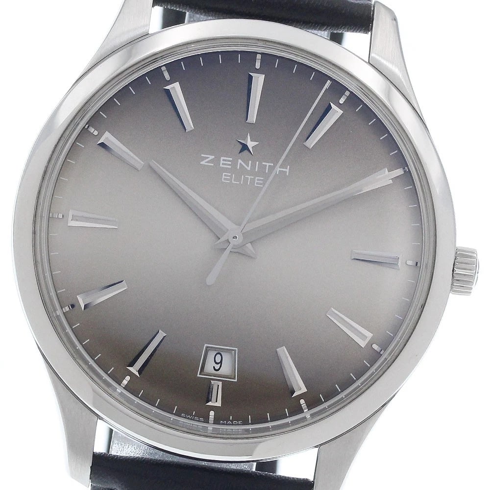 ZENITH CAPTAIN DATE BROWN AUTOMATIC WATCH: ZENITH Captain Date Brown Automatic Watch Brand: ZENITH Type/Style: Wristwatch Material: Band Material leather, Case Material Stainless Steel Color: Case Color Silver Band Color black Dial Color