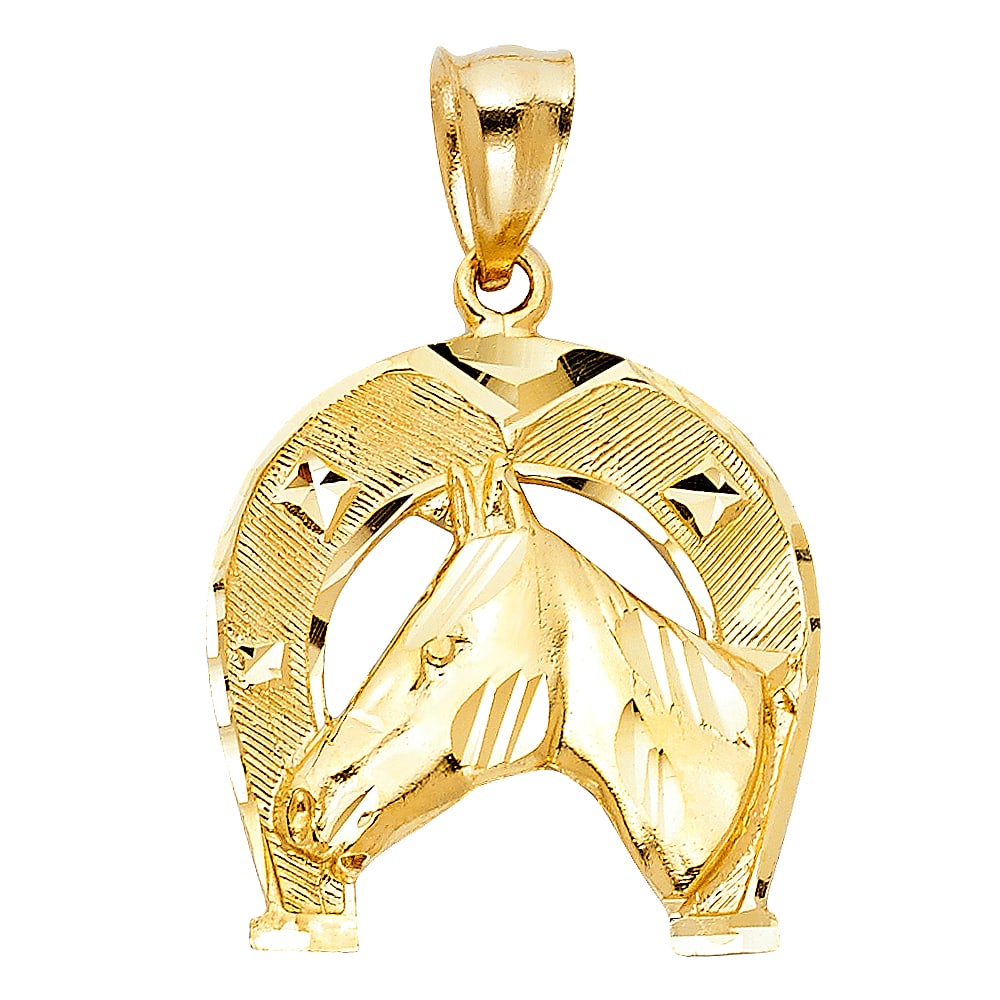 14KY LUCKY HORSE SHOE PENDANT (1 of 4)