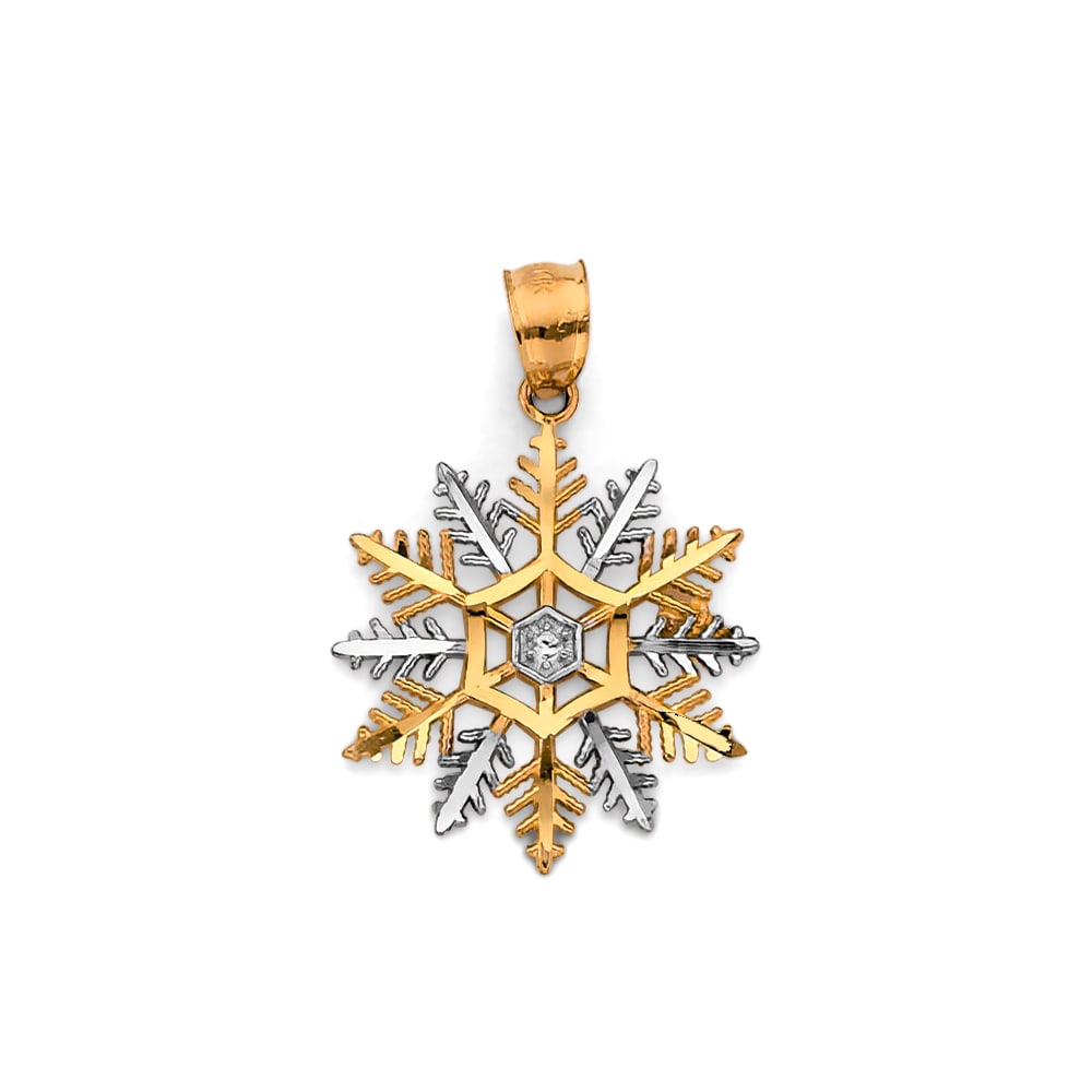 14K 2T SNOWFLAKES PENDANT (1 of 4)