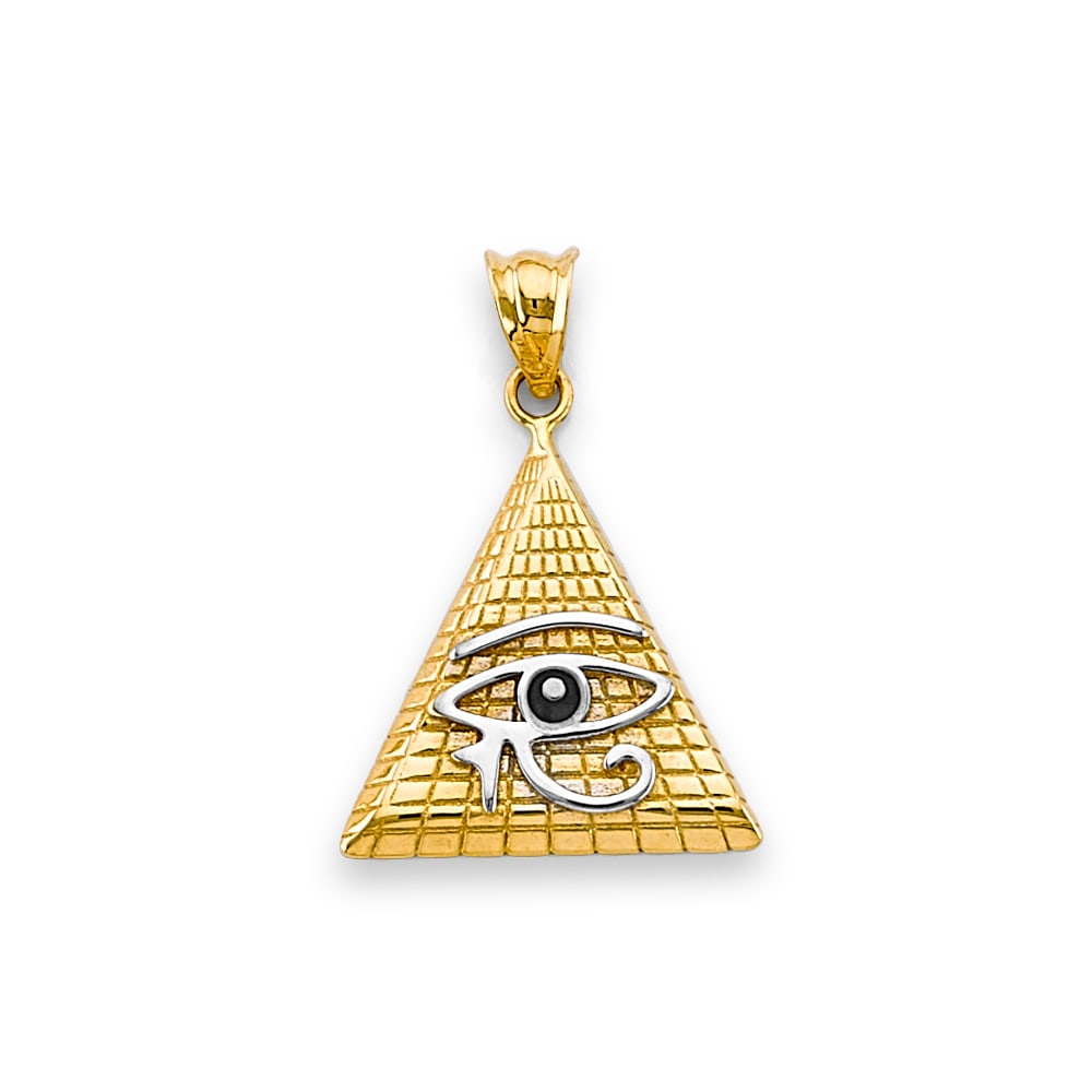 14K 2T EYE OF HORUS EGYPTIAN PYRAMID PENDANT (1 of 4)