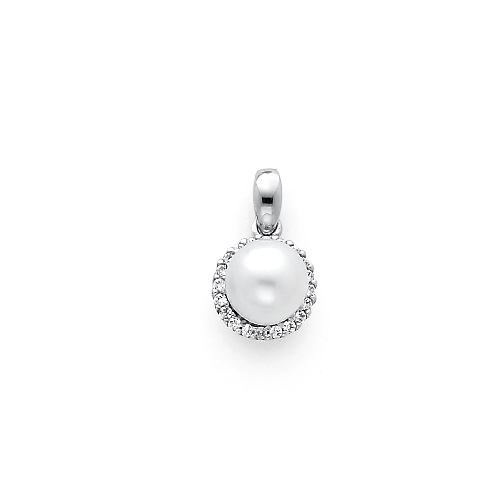 14KW CZ PEARL PENDANT: 14KW CZ Pearl Pendant Type: Pendant Material Type: 14k Gold Material Color: White Avg. Weight: 1.88 Gr. Size: Height : 15 mm, Width : 10 mm Accessories: None Notice: When purchasing pre-owned goods,