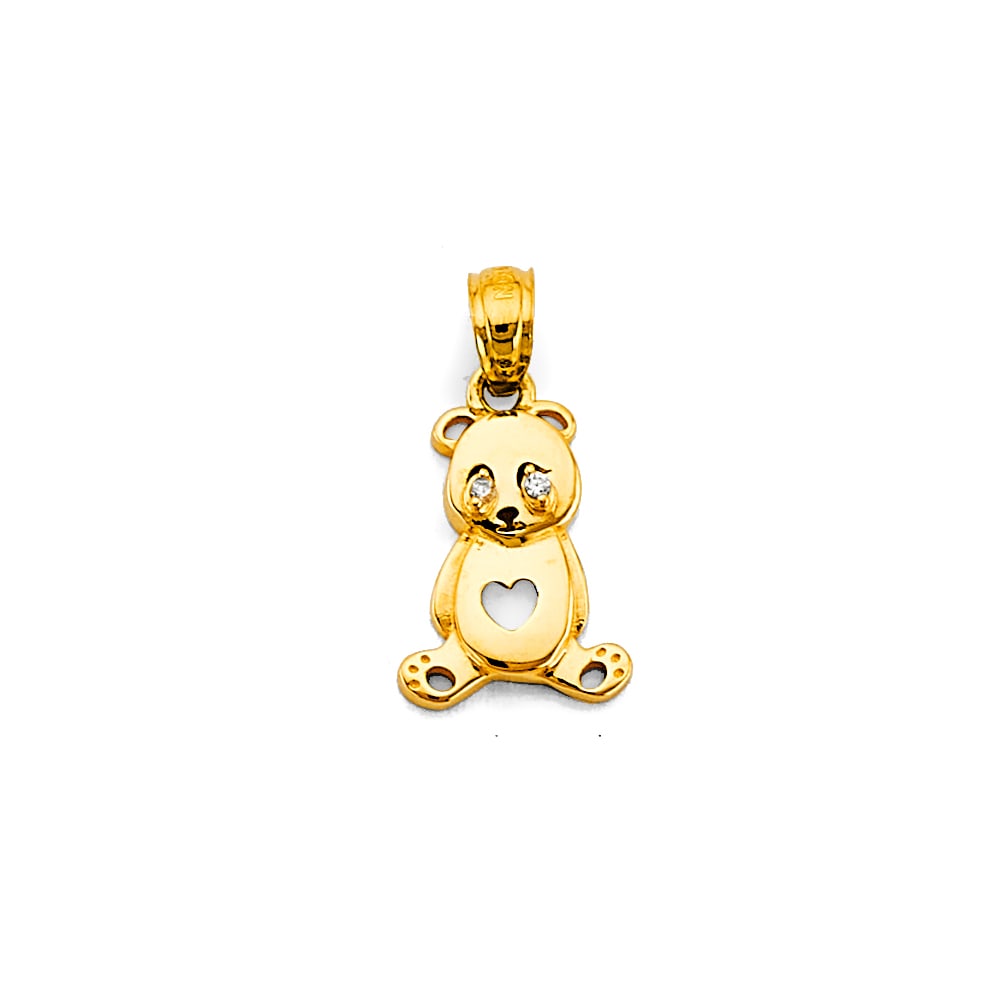 14KY TEDDY BEAR PENDANT: 14KY Teddy Bear Pendant Type: Pendant Material Type: 14k Gold Material Color: Yellow Avg. Weight: 0.95 Gr. Size: Height : 18 mm, Width : 10 mm Accessories: None Notice: When purchasing pre