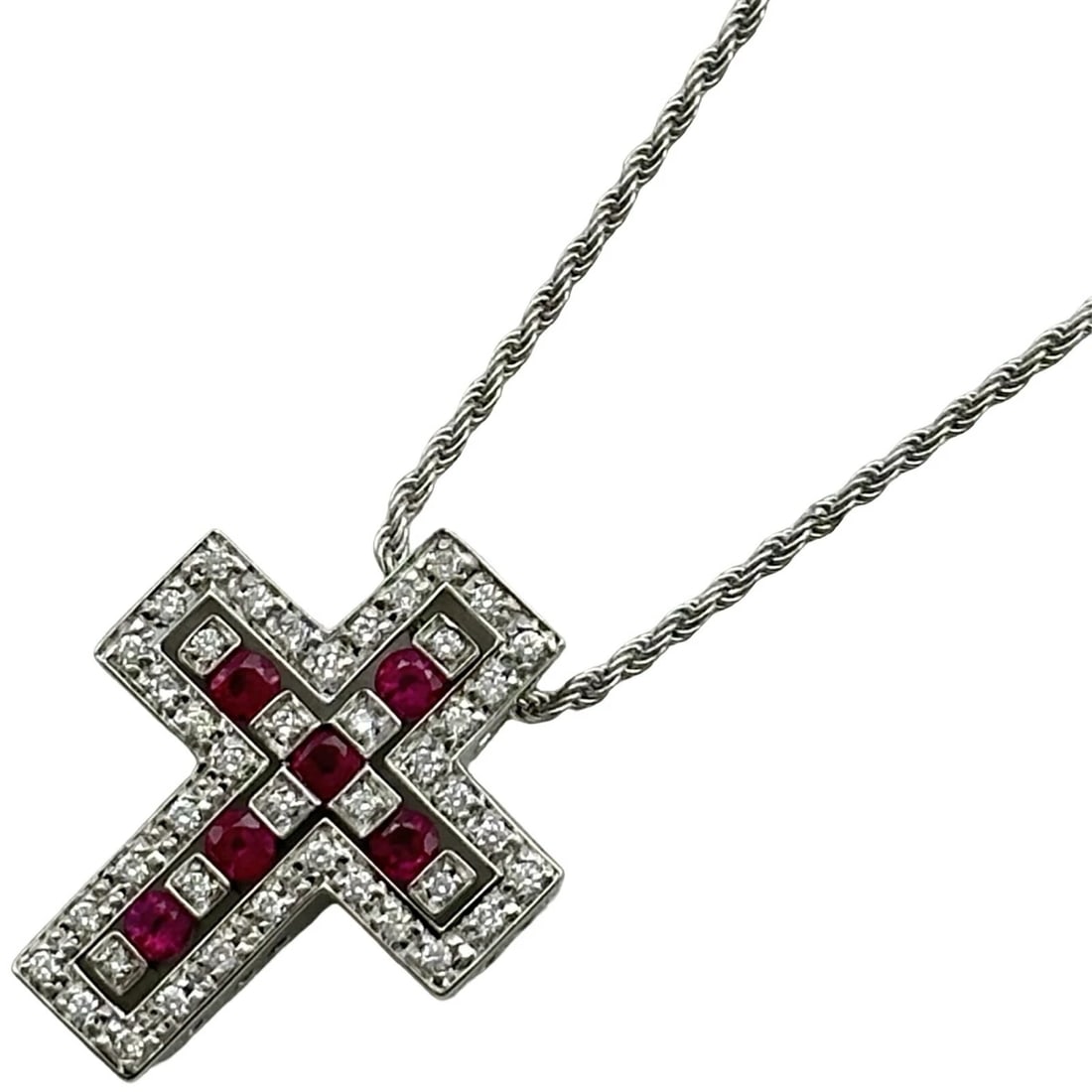 DAMIANI BELLE EPOQUE NECKLACE S WHITE GOLD: Damiani Belle Epoque Necklace S White Gold Brand: Damiani Type/Style: Necklace Material: K18 WG Color: WG Size: Size Height: approx. 22.4mm Width: approx. 18.1mm Chain length: approx. 50cm Accesso