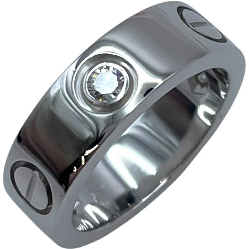 CARTIER LOVE RING HALF DIAMOND 18K WG JEWELRY: Cartier Love Ring Half Diamond 18K WG Jewelry Brand: Cartier Type/Style: Ring Material: 18K WG Color: WG Size: 4.5 US Accessories: None Accessories Notice: When purchasing pre-owned goods,
