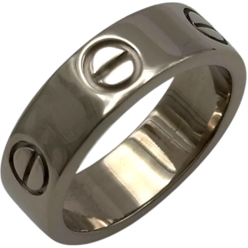 CARTIER LOVE RING WHITE GOLD 18K JEWELRY: Cartier Love Ring White Gold 18K Jewelry Brand: Cartier Type/Style: Ring Material: 18K WG Color: WG Size: 5 US Accessories: None Accessories Notice: When purchasing pre-owned goods, please
