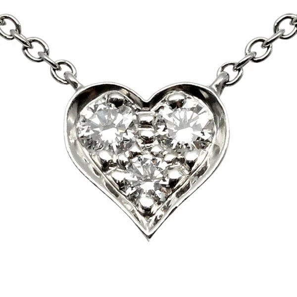 TIFFANY & CO. SENTIMENTAL HEART PLATINUM DIAMOND NECKLACE: Tiffany & Co. Sentimental Heart Platinum Diamond Necklace Brand: Tiffany & Co. Type/Style: Necklace Material: Pt950 Color: PT Size: Material platinum/diamond Size Length: Approx. 40cm Top: approx. W8m