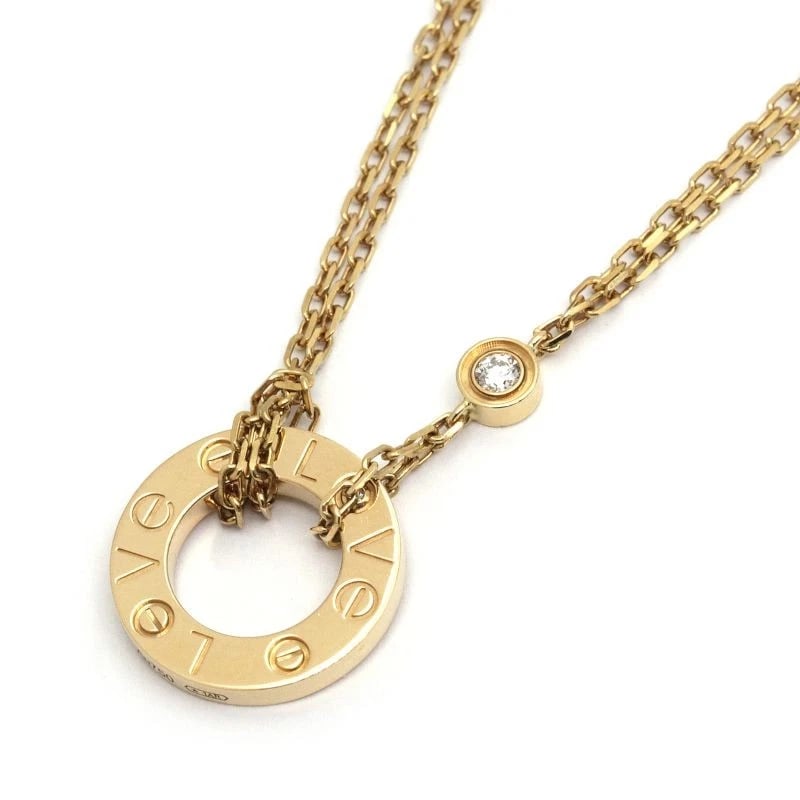 CARTIER LOVE PENDANT DIAMONDS DIAMOND: Cartier LOVE Pendant Diamonds Diamond Brand: Cartier Type/Style: Pendant Material: 18K YG Color: YG Size: Size Effective length 37.5cm/40.5cm Chain width 1.2mm x 2 Motif 13.0mm Accessories: None <