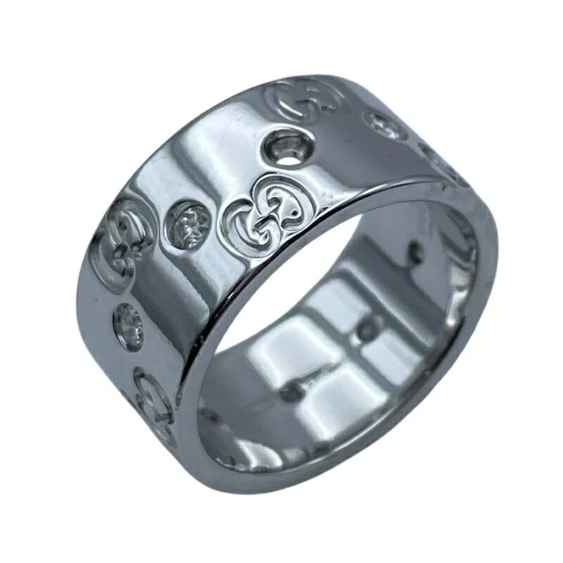GUCCI ICON RING WHITE GOLD 18K JEWELRY: Gucci Icon Ring White Gold 18K Jewelry Brand: Gucci Type/Style: Ring Material: K18 WG Color: WG Size: 5.5 US Accessories: None Accessories Notice: When purchasing pre-owned goods, please r