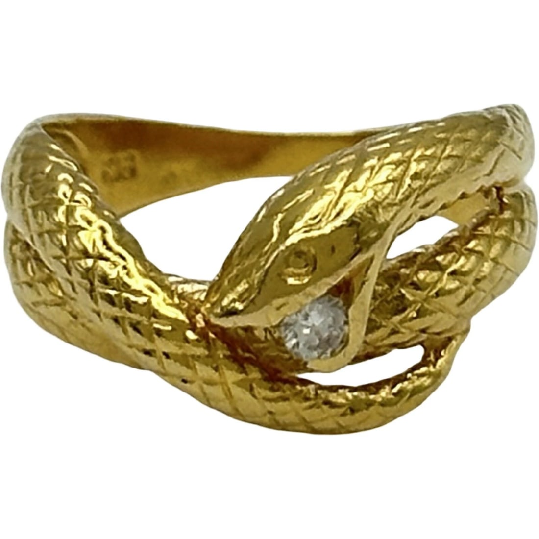 DIAMOND SNAKE RING GOLD 18K DIAMOND JEWELRY (1 of 4)