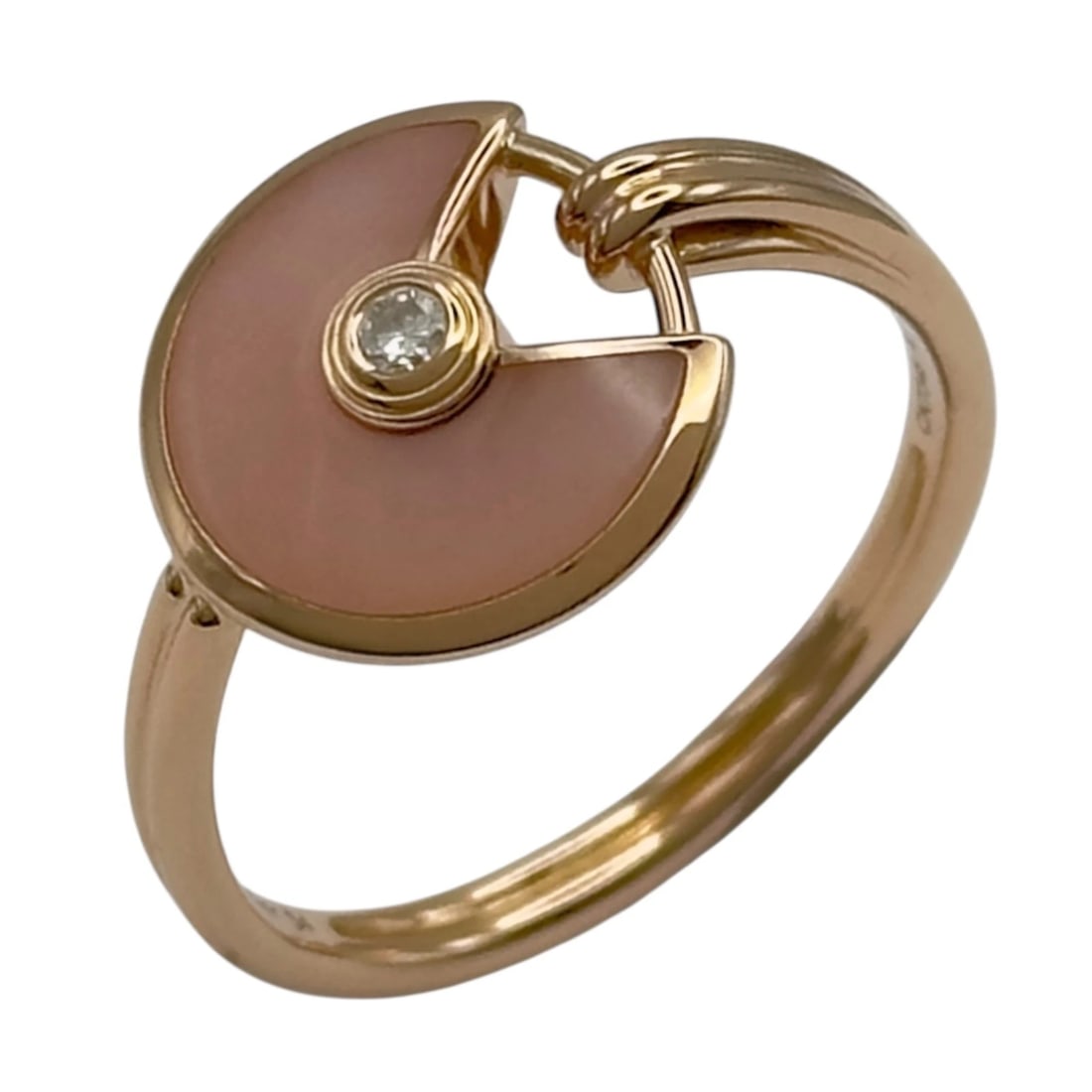 CARTIER AMULET RING PINK GOLD 18K JEWELRY: Cartier Amulet Ring Pink Gold 18K Jewelry Brand: Cartier Type/Style: Ring Material: 18K PG Color: PG Size: 7 US Accessories: None Accessories Notice: When purchasing pre-owned goods, pleas