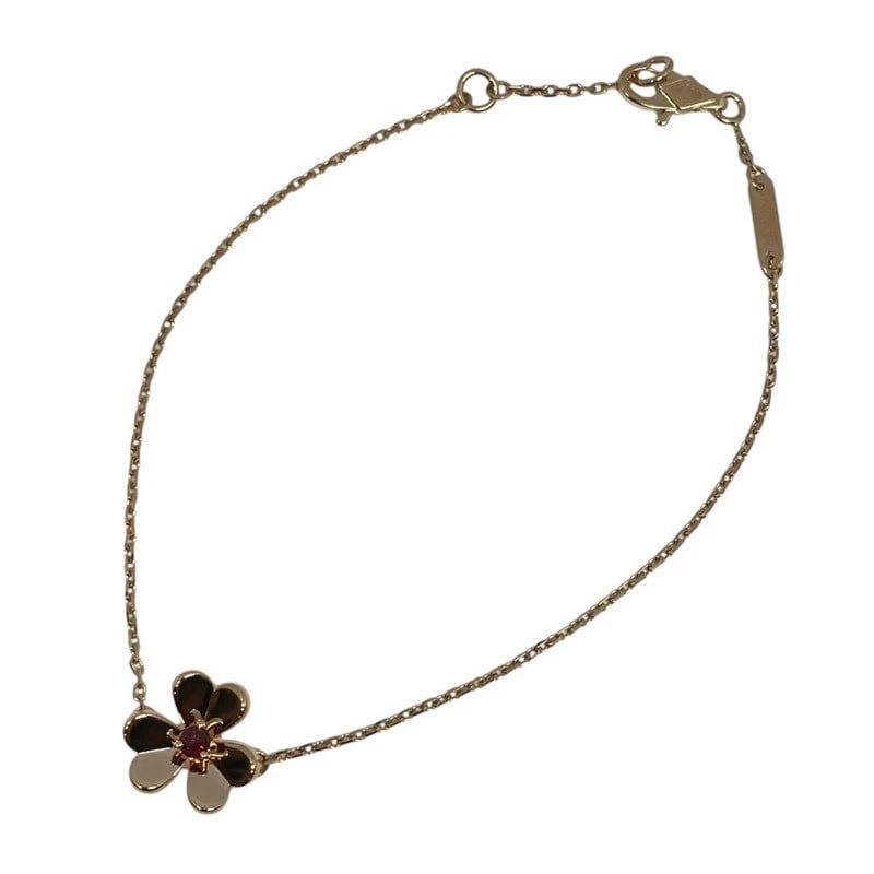 VAN CLEEF & ARPELS FRIVOLE MINI RUBY BRACELET: Van Cleef & Arpels Frivole Mini Ruby Bracelet Brand: Van Cleef & Arpels Type/Style: Bracelet Material: 18K PG, Main Stone Ruby Color: PG Size: Size Total length: Approximately 17.5cm Accessories: