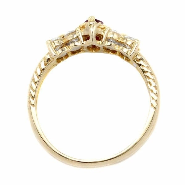 18K YG RUBY DIAMOND RING YELLOW GOLD (1 of 2)