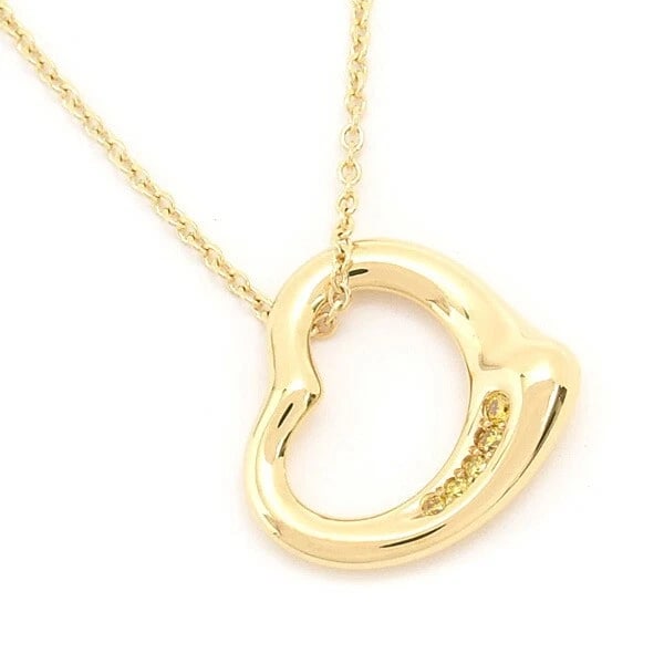 TIFFANY & CO. NECKLACE OPEN HEART YELLOW DIAMOND: Tiffany & Co. Necklace Open Heart Yellow Diamond Brand: Tiffany & Co. Type/Style: Necklace Material: 18K YG Color: YG Size: Length: Chain 40.5cm, Pendant: 15cm (width) x 15.9mm (height) Accessorie