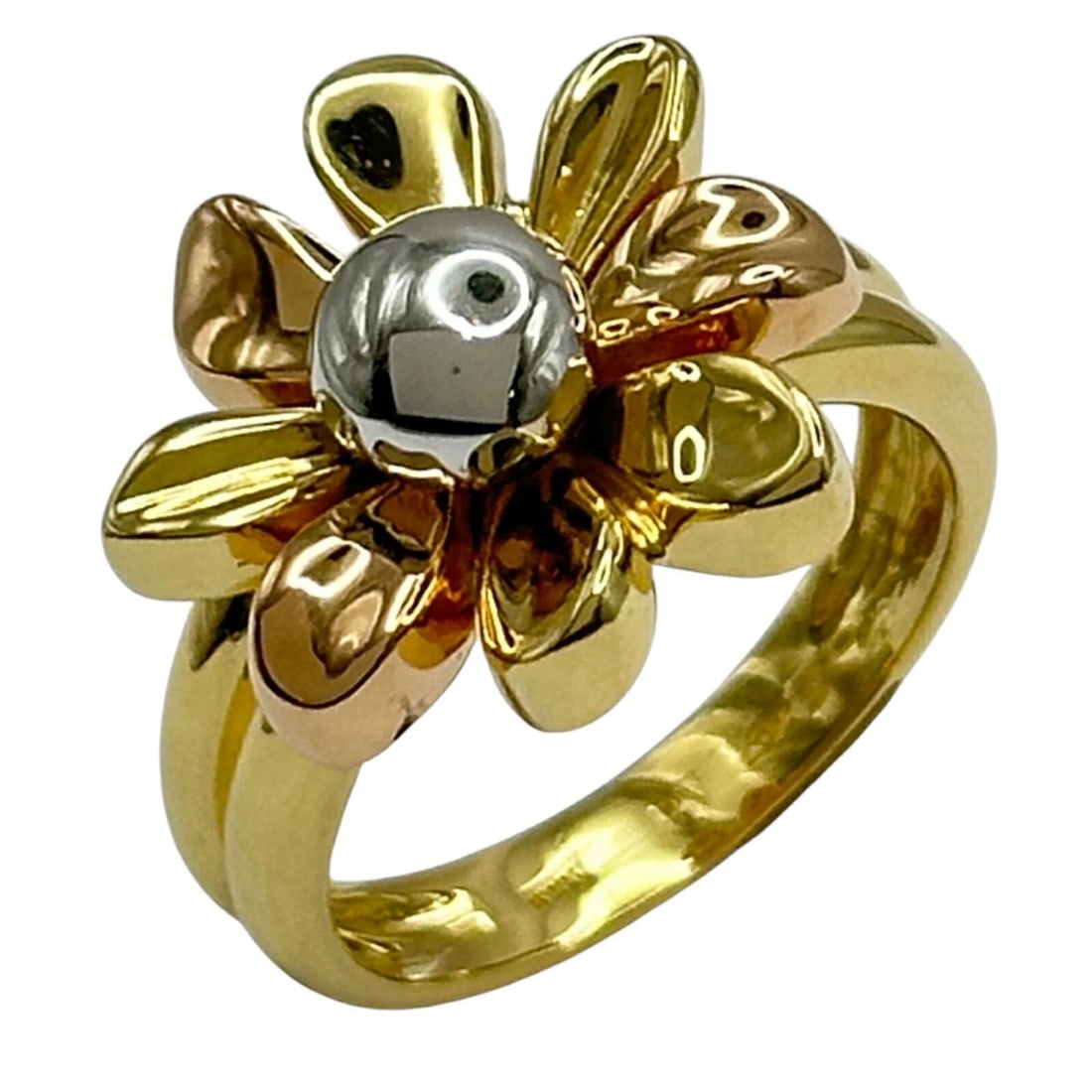 PONTE VECCHIO FLOWER RING GOLD 18K JEWELRY: Ponte Vecchio Flower Ring Gold 18K Jewelry Brand: Ponte Vecchio Type/Style: Ring Material: 18K YG Color: YG Size: 6.5 US Accessories: None Accessories Notice: When purchasing pre-owned goods, please