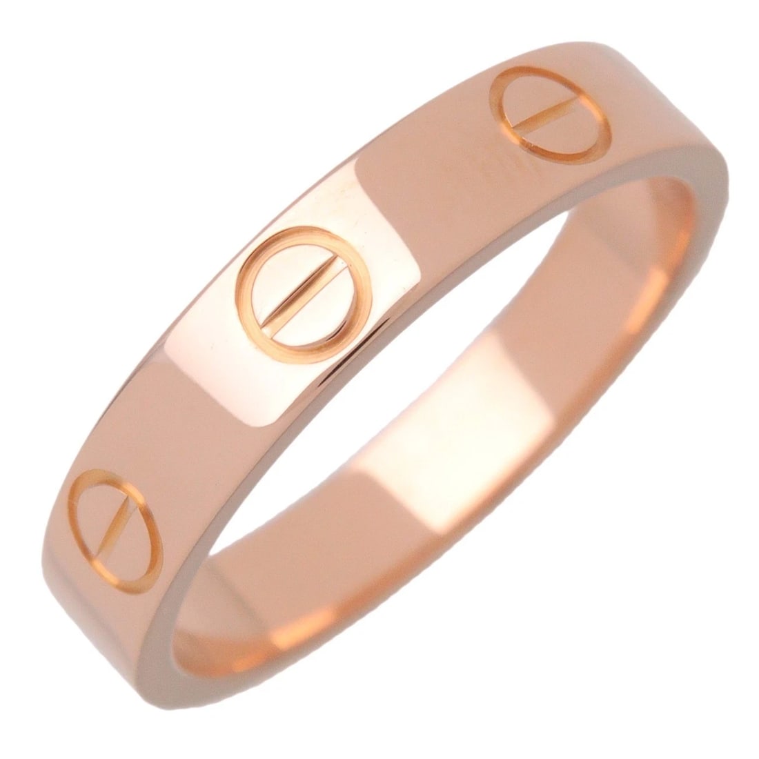 CARTIER MINI LOVE RING 18K: Cartier Mini Love Ring 18K Brand: Cartier Type/Style: Ring Material: 18K PG Color: PG Size: 5.5 US Accessories: None Accessories Notice: When purchasing pre-owned goods, please refer to the photos of