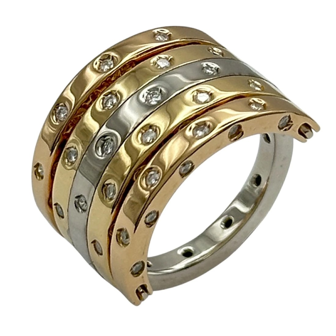 MIKIMOTO BARAKA RING 18K PG/WG DIAMOND JEWELRY: Mikimoto Baraka Ring 18K PG/WG Diamond Jewelry Brand: Mikimoto Type/Style: Ring Material: 18K PG/WG Color: PG WG Size: 6 US Accessories: None Accessories Notice: When purchasing pre-owned goods,