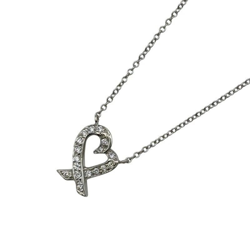 TIFFANY & CO. LOVING HEART NECKLACE PLATINUM: Tiffany & Co. Loving Heart Necklace Platinum Brand: Tiffany & Co. Type/Style: Necklace Material: Pt950 Color: PT Size: Size Height: approx. 11.3mm Width: approx. 9.4mm Chain length: approx. 40cm A