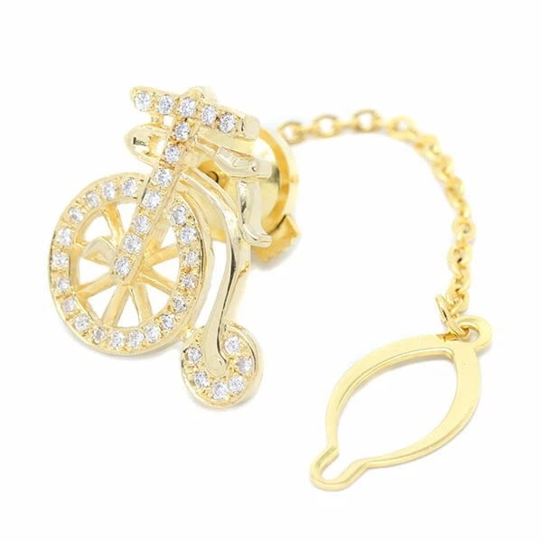 18K YG BICYCLE MOTIF DIAMOND BROOCH YELLOW GOLD 750: 18K YG Bicycle Motif Diamond Brooch Yellow Gold 750 Brand: Unbranded Type/Style: Brooche Material: 18K YG Color: YG Size: Size: Approximately W19mm x H21mm Accessories: None Accessories Notice: When