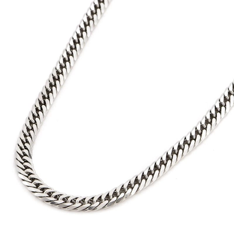 KIHEI PLATINUM DOUBLE CURB NECKLACE: Kihei Platinum Double Curb Necklace Brand: Unbranded Type/Style: Necklace Material: Pt850 Color: PT Size: Size Inner circumference 50cm width (fastener width) 3.7mm (5.5mm) Accessories: None